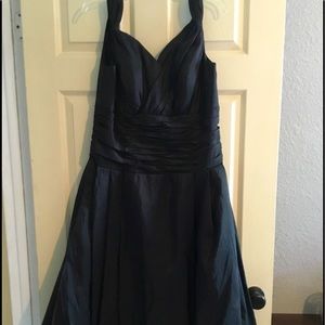 Black prom dress, ruched mid section